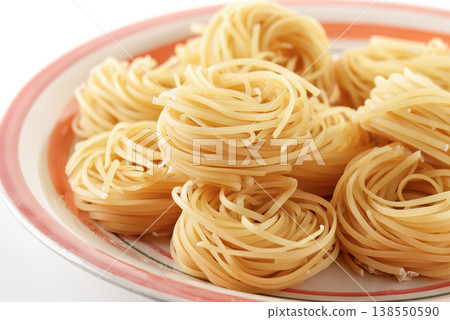 Uncooked tagliolini pasta nests Uncooked tagliolini pasta nests 138550590