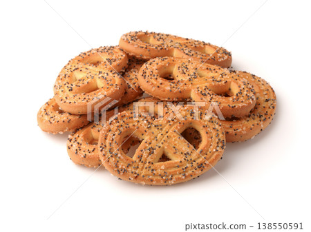 Pile of poppy seed biscuits Pile of poppy seed biscuits 138550591