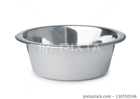 Empty stainless steel bowl Empty stainless steel bowl 138550596