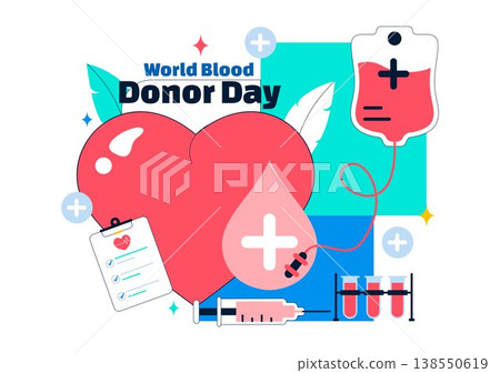 World Blood Donor Day Vector Illustration on June 14 Featuring Human Donating To Help Recipients and Save Lives In Flat Style Background World Blood Donor Day Vector Illustration on June 14 Featuring Human Donating To Help Recipients and Save Lives In Flat Style Background 138550619