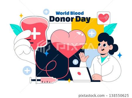 World Blood Donor Day Vector Illustration on June 14 Featuring Human Donating To Help Recipients and Save Lives In Flat Style Background 138550625