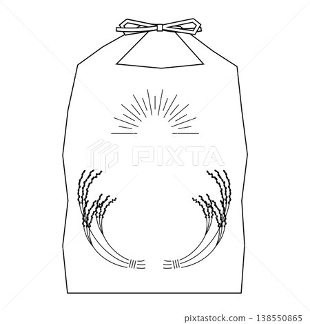 一個飾有稻稈的米袋圖示。 138550865