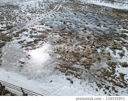 冬季小清水野花花園鳥瞰圖,北海道小清水町。 冬季小清水野花花園鳥瞰圖,北海道小清水町。 138550951