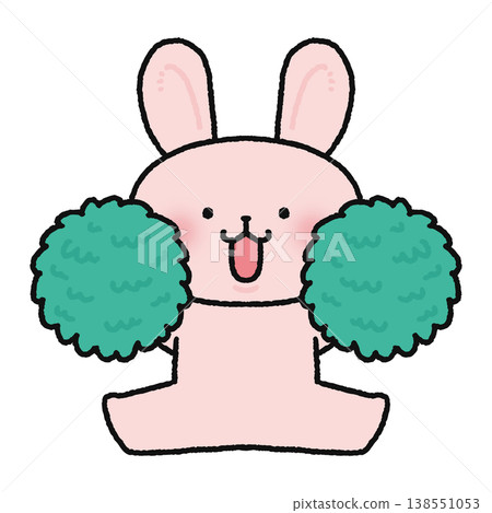 A cute rabbit cheering you on A cute rabbit cheering you on 138551053