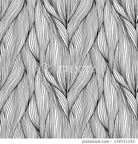 Black and White Abstract Waves Vertical Weaving Braid Plait or Water Line Art Background Vector Seamless Pattern for Wallpaper Textures Black and White Abstract Waves Vertical Weaving Braid Plait or Water Line Art Background Vector Seamless Pattern for Wallpaper Textures 138551183