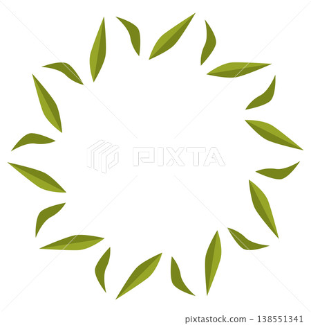 Circular frame with lily-of-the-valley leaves Circular frame with lily-of-the-valley leaves 138551341