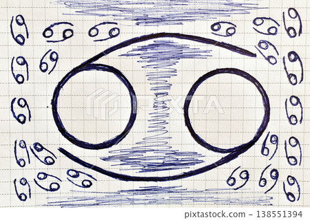 Zodiac sign drawn with a fountain pen. Zodiac sign drawn with a fountain pen. 138551394