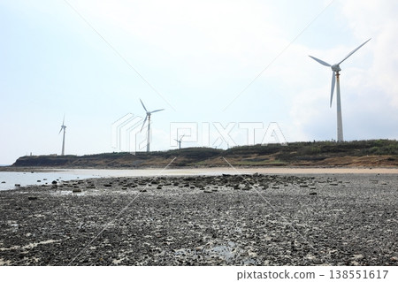 Wind turbines, Penghu coast, Baisha, Taiwan Wind turbines, Penghu coast, Baisha, Taiwan 138551617