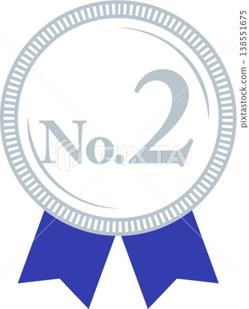 Ranking No. 2 Medal and ribbon rank icon set No.2 Blue Ranking No. 2 Medal and ribbon rank icon set No.2 Blue 138551675