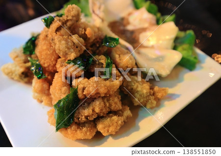 Oyster crisps, a delicacy and snack Oyster crisps, a delicacy and snack 138551850