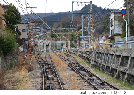 View towards Hozanji Station from the Ikoma Cable Car Line (Ikoma City, Nara Prefecture) View towards Hozanji Station from the Ikoma Cable Car Line (Ikoma City, Nara Prefecture) 138551863