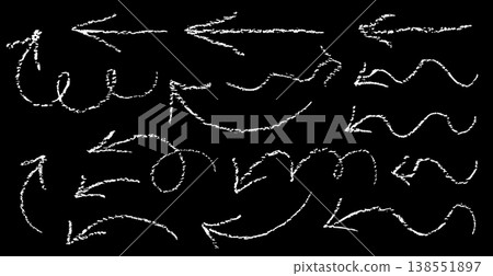 Hand drawn crayon arrow, thick grunge direction symbol Hand drawn crayon arrow, thick grunge direction symbol 138551897