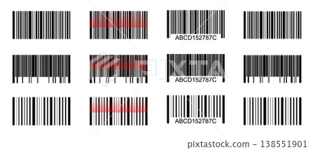 Barcode linear pattern, fake long bar code 138551901