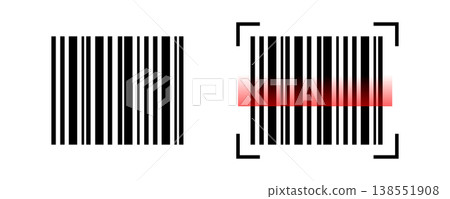 Barcode linear pattern, fake long bar code 138551908
