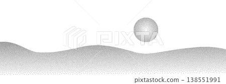 Dot mountain pattern, grain landscape abstract pattern Dot mountain pattern, grain landscape abstract pattern 138551991