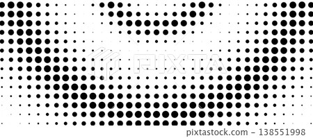 Radial dot halftone pattern. Gradient concentric ripple background, circular grid texture Radial dot halftone pattern. Gradient concentric ripple background, circular grid texture 138551998