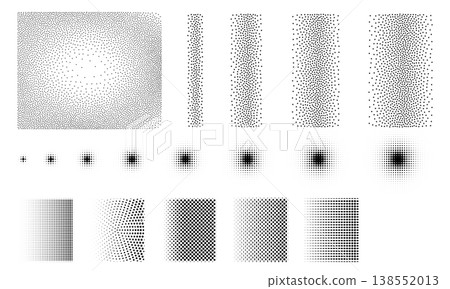 Noise grain gradient background, dot pattern spray effect set Noise grain gradient background, dot pattern spray effect set 138552013