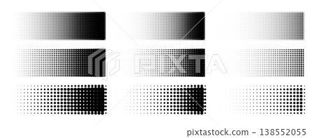 Dot halftone pattern, square pixel gradient abstract backgrounds Dot halftone pattern, square pixel gradient abstract backgrounds 138552055
