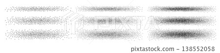 Dot noise brush effect set, grunge spray gradient lines Dot noise brush effect set, grunge spray gradient lines 138552058
