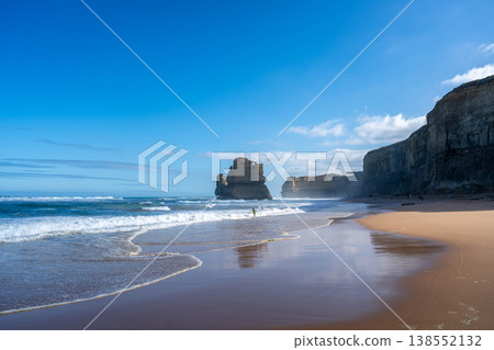 Clifton Beach and Twelve Apostles along the Great Ocean Road, Australia 138552132