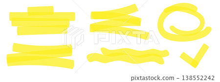 Highlighter stroke set. Marker lines, brush marks and underlines Highlighter stroke set. Marker lines, brush marks and underlines 138552242