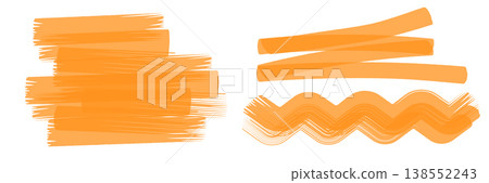 Highlighter stroke set. Marker lines, brush marks and underlines Highlighter stroke set. Marker lines, brush marks and underlines 138552243