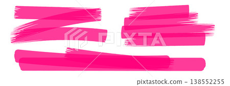 Highlighter stroke set. Marker lines, brush marks and underlines Highlighter stroke set. Marker lines, brush marks and underlines 138552255