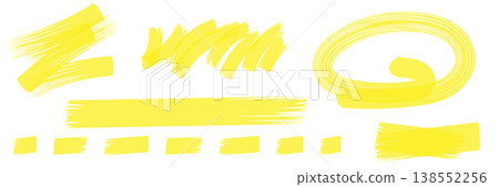 Highlighter stroke set. Marker lines, brush marks and underlines 138552256