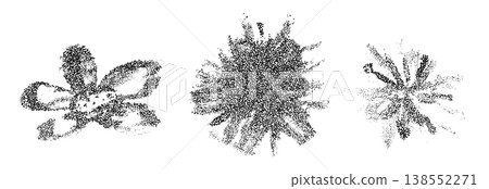 Halftone dot flowers, hand drawn stipple daisies Halftone dot flowers, hand drawn stipple daisies 138552271