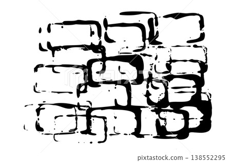 Ink brush stroke, brush smear line marks 138552295