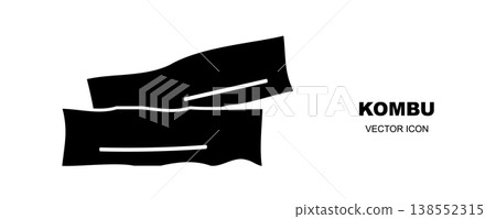 Dry kombu kelp icon Dry kombu kelp icon 138552315