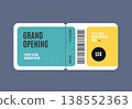 Realistic Detailed 3d Grand Opening Event Entry Tickets Colored Template Mockup Modern Design. Vector 138552363