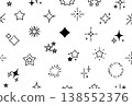 Various Stars and Sparkle Sign Seamless Pattern Background. Vector 138552376