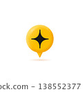 3d Yellow Speech Bubble Icon with Black Sparkle Sign Generate Content Concept Cartoon Design Style. Vector 138552377