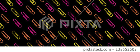 Note paper clips seamless pattern 138552502