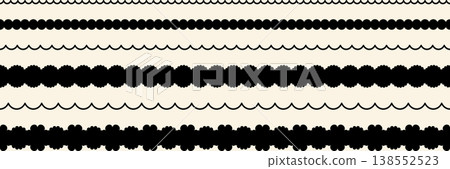 Scallop line lace border, seamless zigzag edge frames 138552523