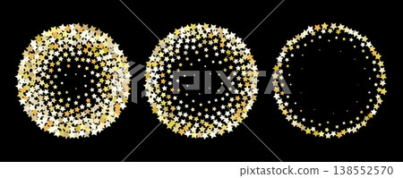 Gold star confetti background, golden sparkle pattern Gold star confetti background, golden sparkle pattern 138552570