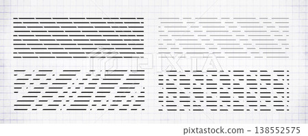 Straight dash line set. Pencil borders design Straight dash line set. Pencil borders design 138552575
