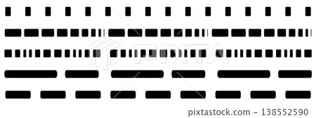 Straight dash line set. Pencil borders design Straight dash line set. Pencil borders design 138552590