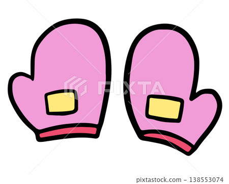 Hand drawn illustration of two oven gloves for baking, cook book, kitchenware, kitchen, department store, room design, kid drawing style, room, sticker, icon, patch, online shopping, home decoration 138553074
