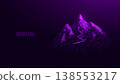 Mountains. Mountain path. Success business startup, innovation, growth, travel, freedom concept. Polygonal wireframe vector illustration. 138553217