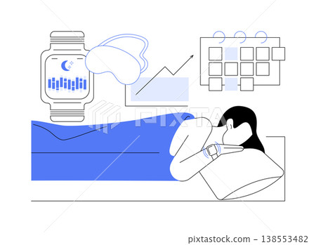 Wearable Sleep Tracker abstract concept vector illustration. Wearable Sleep Tracker abstract concept vector illustration. 138553482