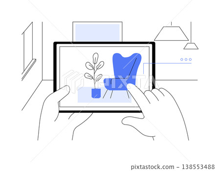 Augmented Reality Home Design abstract concept vector illustration. 138553488
