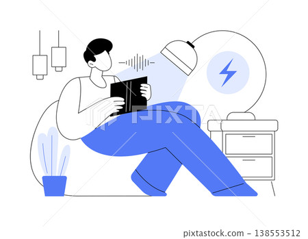 Voice-Controlled Lighting System abstract concept vector illustration. 138553512