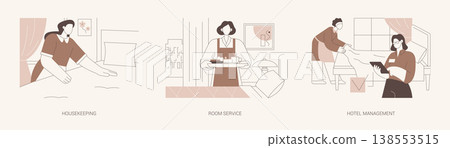 Hotel jobs isolated cartoon vector illustrations se 138553515