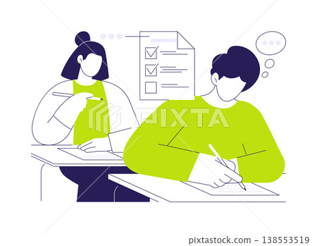 Writing test isolated cartoon vector illustrations. Writing test isolated cartoon vector illustrations. 138553519