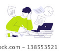 Study too much isolated cartoon vector illustrations. Study too much isolated cartoon vector illustrations. 138553521