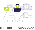 Study on the way isolated cartoon vector illustrations. Study on the way isolated cartoon vector illustrations. 138553522