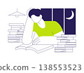 Study late at night isolated cartoon vector illustrations. Study late at night isolated cartoon vector illustrations. 138553523