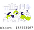 Study outdoors isolated cartoon vector illustrations. Study outdoors isolated cartoon vector illustrations. 138553567